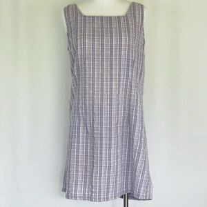 Y2K Picnic Purple Plaid Sleeveless Mini Dress